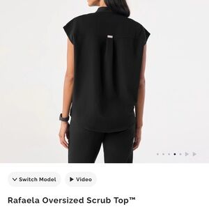 Rafaella Black Oversized Blouse with Cap Sleeves